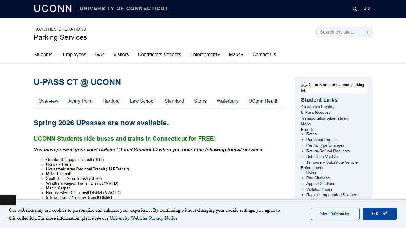 U-PASS CT @ UCONN Parking Services